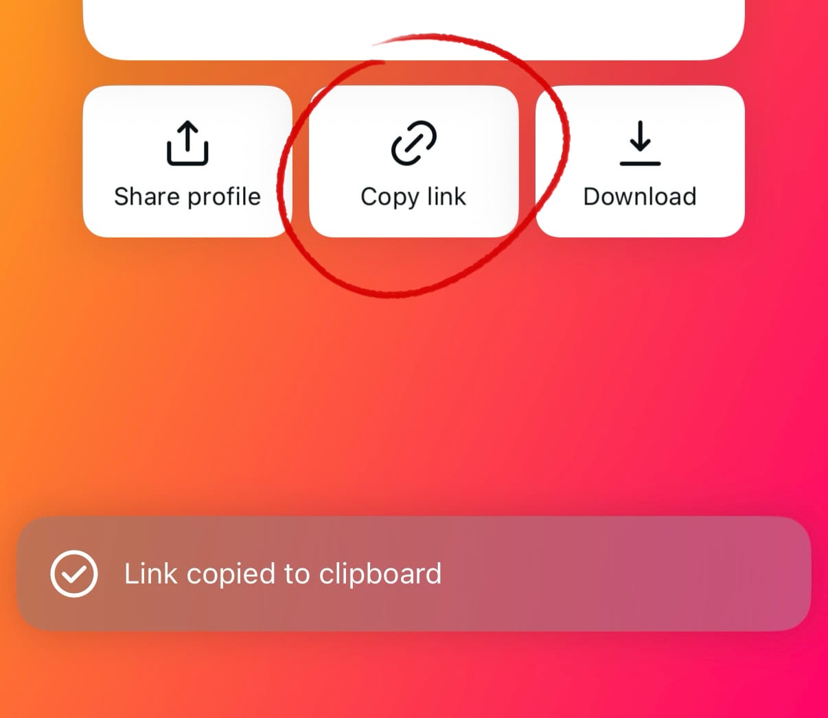 Profile URL Step 2